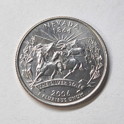 Quarter dollar, 2006, 1864, Nevada, The Silver State, D