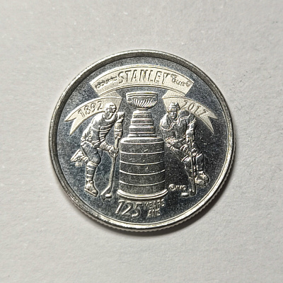 25 cents, 2017, Stanley, 1892, 2017, 125 years ans, Canada, Elizabeth II, D G Regina