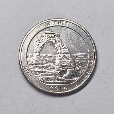 Quarter dollar, 2014, Utah, Arches, D