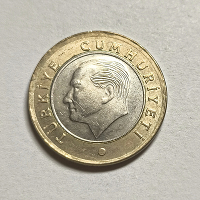 1 turk lirasi, 2012, Turkiye Cumhuriyeti, bimetal