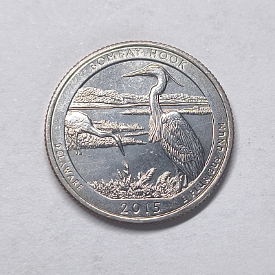 Quarter dollar, 2015, Delaware, Bombay Hook, P