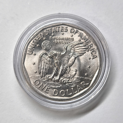 One dollar, 1979, Liberty, In God We Trust, United States of America, E Pluribus Unum, D, капсула