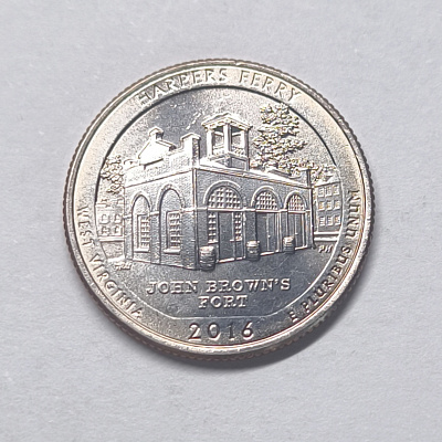 Quarter dollar, 2016, West Virginia, Harpers Ferry, John Brown's Fort, D