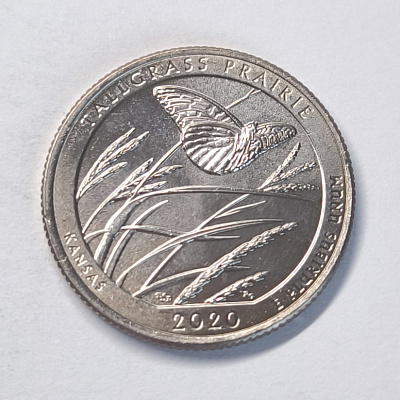 Quarter dollar, 2020, Kansas, Tallgrass Prairie, D