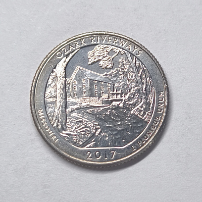 Quarter dollar, 2017, Missouri, Ozark Riverways, D