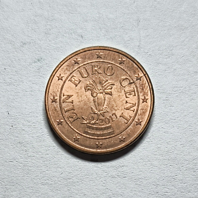 1 euro cent, 2017, ein euro cent