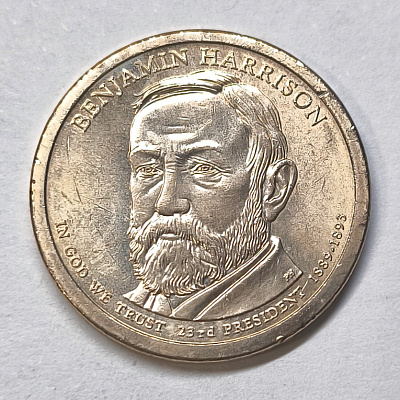 $1, 2012, 1889-1893, 23rd President, Benjamin Harrison, P