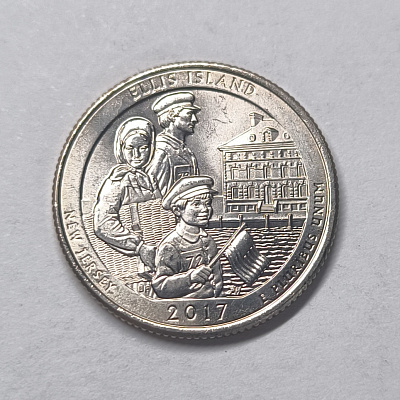 Quarter dollar, 2017, New Jersey, Ellis Island, D