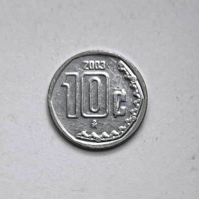 10 centavos, 2003, Estados Unidos Mexicanos, M, upside down