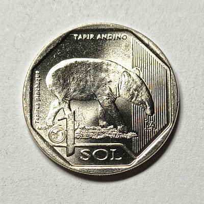 1 sol, 2018, Tapir Andino, Tapir pinchaque, Banco Central de Reserva del Peru