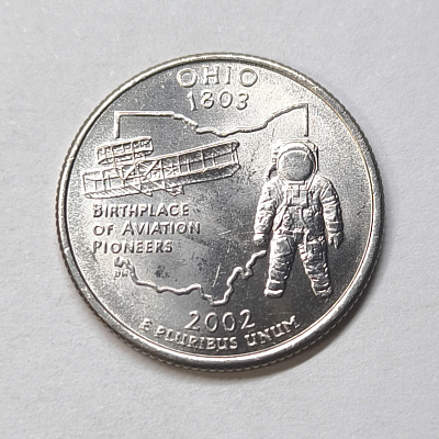 Quarter dollar, 2002, 1803, Ohio, Birthplace of Aviation Pioneers, D