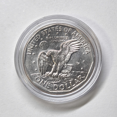 One dollar, 1980, Liberty, In God We Trust, United States of America, E Pluribus Unum, S, капсула