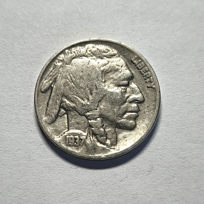 Five cents, 1937, United States of America, E Pluribus Unum, Liberty, перевертыш