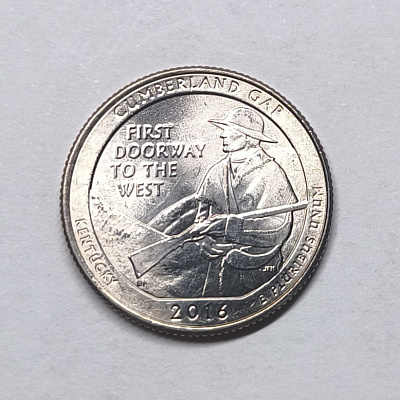 Quarter dollar, 2016, Kentucky, Cumberland Gap, First Doorway to the West, D