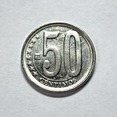 50 centimos, 2012, Republica Bolivariana de Venezuela, перевертыш