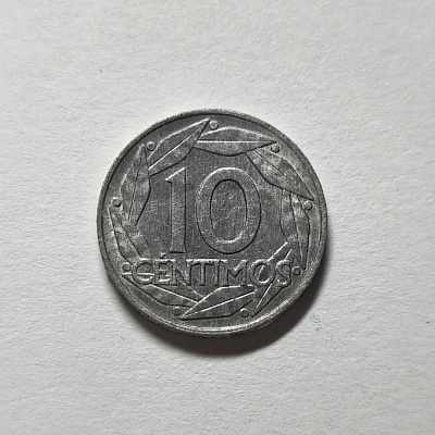 10 centimos, 1959, Francisco Franco Caudillo de Espana Por La G. De Dios, перевертыш