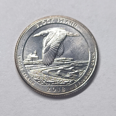 Quarter dollar, 2018, Rhode Island, Block Island, D