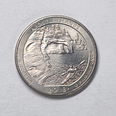 Quarter dollar, 2018, Wisconsin, Apostle Islands, P