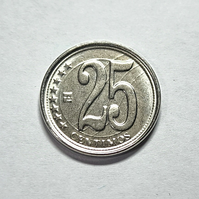 25 centimos, 2009, Republica Bolivariana de Venezuela, upside down