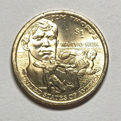 $1, 2018, Jim Thorpe, Wa-Tho-Huk, United States of America, Liberty, In God We Trust, P