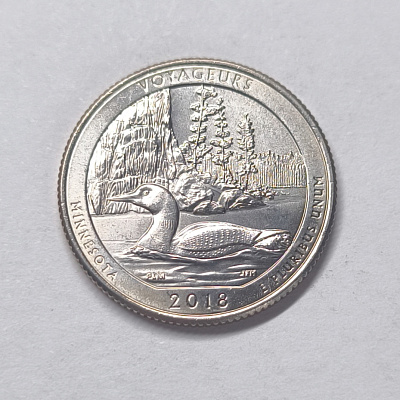 Quarter dollar, 2018, Minnesota, Voyageurs, D