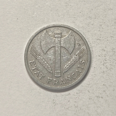 1 franc, 1944, Travail Famille Patrie, Etat Francais, перевертыш