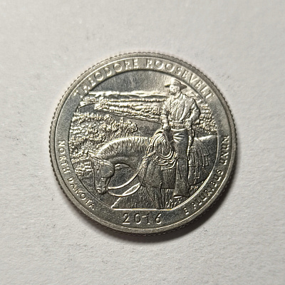 Quarter dollar, 2016, North Dakota, Theodore Roosevelt, S